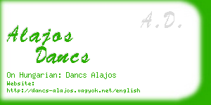 alajos dancs business card